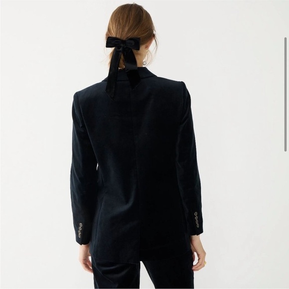 J. CREW Willa Blazer in Stretch Velvet Black size 2 - Picture 2 of 13